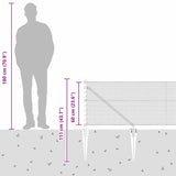 Fence with Posts Grey 0.6 x 100 m PVC-coated steel 3353299