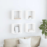 Wall Cube Shelves 4 pcs White 30x15x30 cm 806999