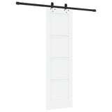 Sliding Door White and Black 61 x 198.5 cm Solid Pine Wood 3333493