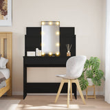 Dressing Table with LED Lights Black 96x40x142 cm 837893