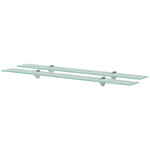 ZNTS Floating Shelves 2 pcs Glass 90x10 cm 8 mm 3051500