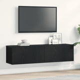 TV Cabinet Black Oak 120x30x30.5 cm Engineered Wood 862011