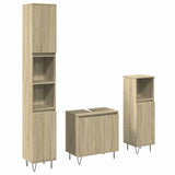3 Piece Bathroom Furniture Set Sonoma Oak Engineered Wood 3307674