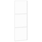 Sliding Door White 76x205 cm Tempered Glass and Aluminium 155204
