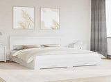 Bed Frame with Headboard White 180 x 200 cm Engineered Wood 3409958
