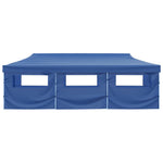 Folding Pop-up Party Tent with 8 Sidewalls 870x291x315 cm Blue 44979
