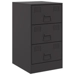 ZNTS Bedside Cabinet Black 34.5x39x62 cm Steel 841775