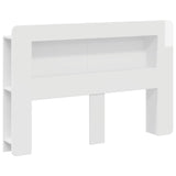 Headboard Cabinet with Storage High Gloss White Engineered Wood 8001277