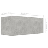 4 Piece TV Cabinet Set Concrete Grey Engineered Wood 3079152