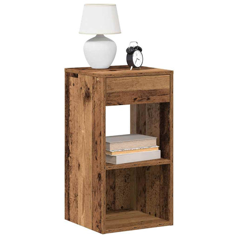 ZNTS Bedside Cabinets with Drawer 2 pcs Old Wood 35x34x66.5 cm 858728