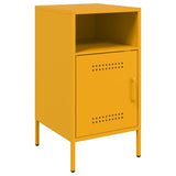 ZNTS Bedside Cabinets 2 pcs Mustard Yellow 36x39x68 cm Steel 843073