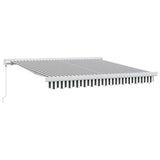 Retractable Awning Anthracite and White 3x2.5 m Fabric&Aluminium 3216123
