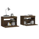 ZNTS Bedside Cabinets 2 pcs with LED Lights Brown Oak 60x35x40 cm 3152831