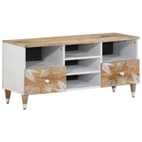 ZNTS TV Cabinet 100x33.5x46 cm Solid Wood Mango 4018682