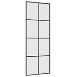 Sliding Door with Hardware Set Black 76x205 cm ESG Glass 3375803