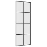 Sliding Door with Hardware Set Black 76x205 cm ESG Glass 3375803
