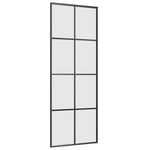 Sliding Door with Hardware Set Black 76x205 cm ESG Glass 3375803