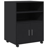 Rolling Cabinet Black 60x48x81 cm Engineered Wood 853165