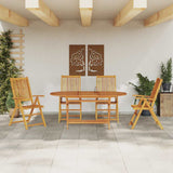 Garden Dining Set Folding 5 pcs Brown Solid Acacia Wood 3375726