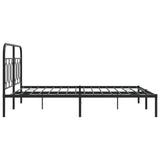 Metal Bed Frame without Mattress with Headboard Black 140x200cm 377118