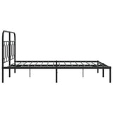 Metal Bed Frame without Mattress with Headboard Black 150x200cm 377119