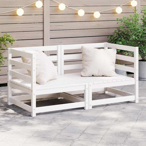 Garden Corner Sofas 2 pcs White Solid Wood Pine 805676