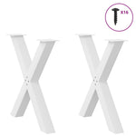 ZNTS Dining Table Legs X-Shaped 2 pcs White 80x cm Steel 4012981