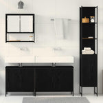 Bathroom Furniture Set with Door 4 pcs Black 33 x 33 x 185.5 cm 3334417
