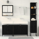 Bathroom Furniture Set with Door 4 pcs Black 33 x 33 x 185.5 cm 3334417