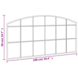 Wall Mirror Black 100x50 cm Arch Iron 358638