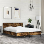 Bed Frame without Mattress Smoked Oak 140x190 cm 3280034