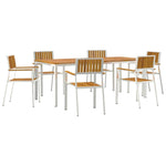 Garden Dining Set 7 pcs Brown Solid acacia wood 3334795