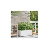 Garden Planter 2 pcs White 80 x 40 x 37.5 cm Plastic 42002913