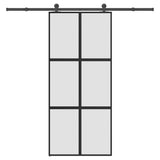 Sliding Door with Hardware Set 90x205 cm Tempered Glass&Aluminium 3332963