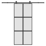 Sliding Door with Hardware Set 90x205 cm Tempered Glass&Aluminium 3332963
