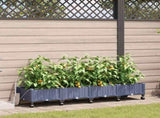 Garden Planter with Irrigation&Wheels 4 pcs Grey PP 3423145
