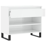 Shoe Cabinet High Gloss White 70x36x60 cm Engineered Wood 831446