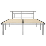 Bed Frame Grey Powder-coated metal, plywood Double Durable 324831
