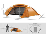 Aluminium Frame Camping Tent Dome Tent with Removable Rainfly, 2000mm Waterproof, for 1-2 Man, T3398P349045