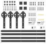 Sliding Door Hardware Kit 366 cm Steel Black 3295797