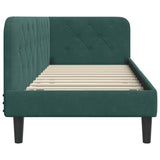 Corner Bed Frame with Headboard Dark Green 80 x 200 cm Velvet 42016588