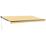 Retractable Awning Yellow and White 5x3 m Fabric and Aluminium 3154460