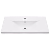 Bathroom Washbasin Frame with Built-in Basin Black Iron 3101378
