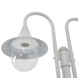 Garden Post Light E27 220 cm Aluminium 2-Lantern White 44208