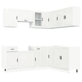 11 Piece Kitchen Cabinet Set "Porto" Gloss White Engineered Wood 3314963