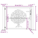 Garden Gate Anthracite 105x80 cm Steel Tree Design 153154