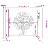 Garden Gate Anthracite 105x80 cm Steel Tree Design 153154