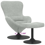 Egg Chair with Footstool Light Grey 63 x 73 x 90 cm Velvet 42002744