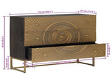 Drawer Cabinet with Drawer Brass 75 x 30 x 65 cm 42020075