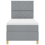 Box Spring Bed with Headboard Light grey 90 x 200 cm Fabric 3339665